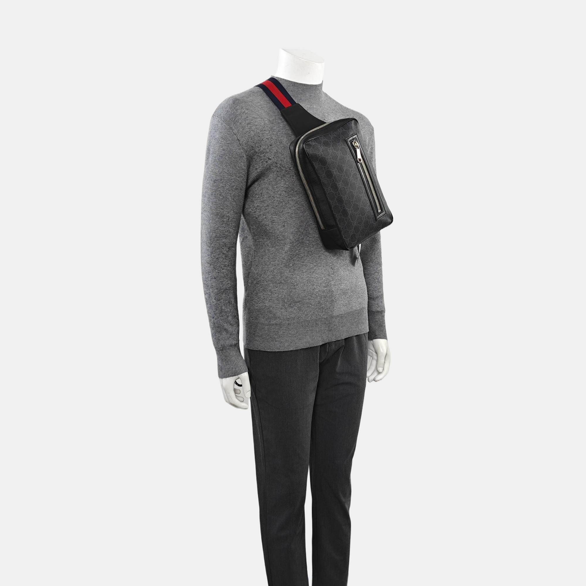 Monogram Coated Canvas Shoulder Bag Black