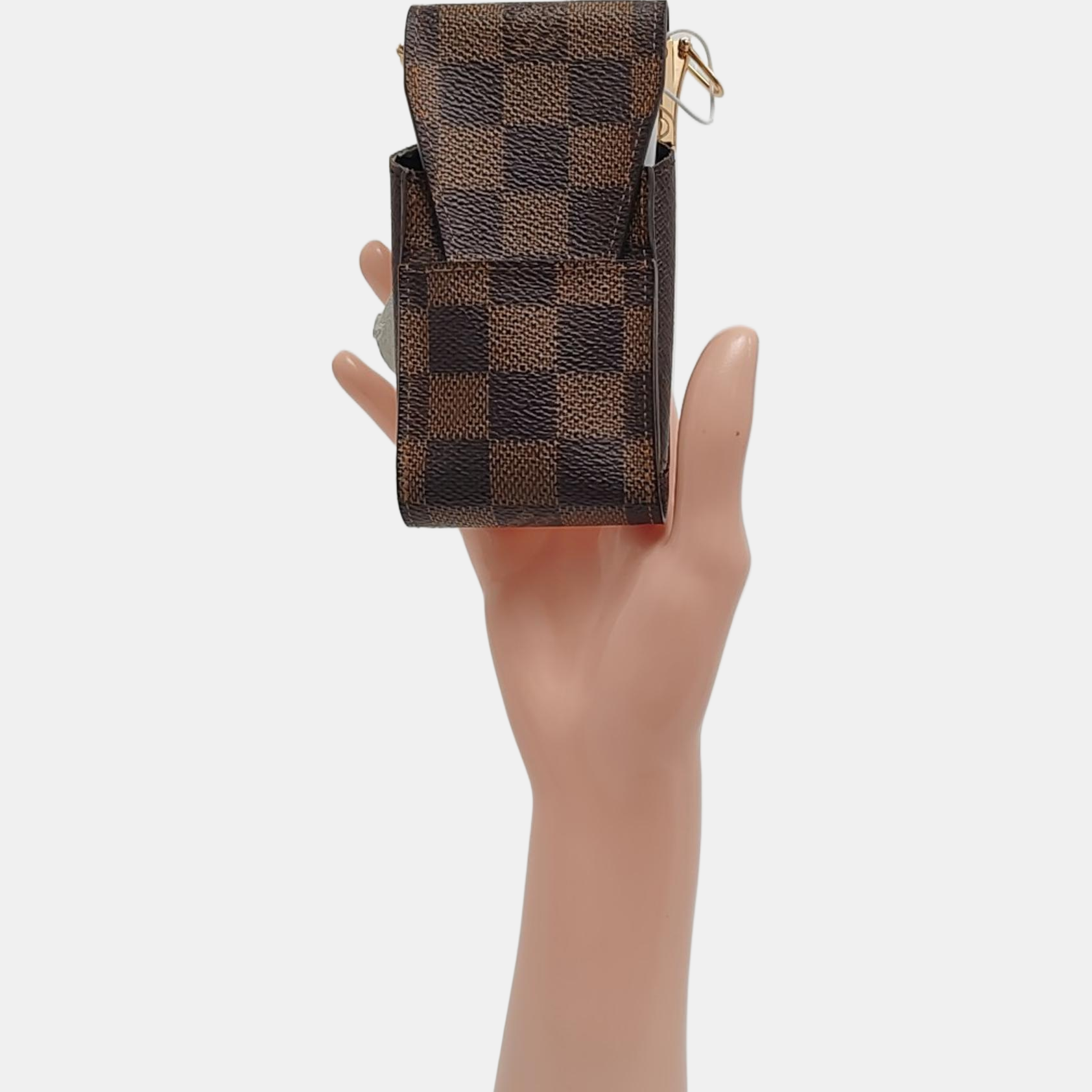 Damier Ebene Coated Canvas Clutch Brown