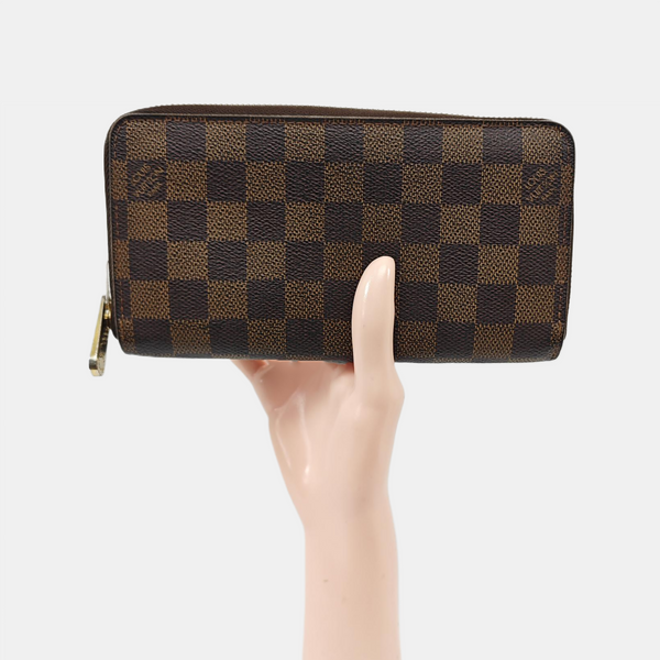 ZIPPY Damier Ebene Coated Canvas Brown Wallet