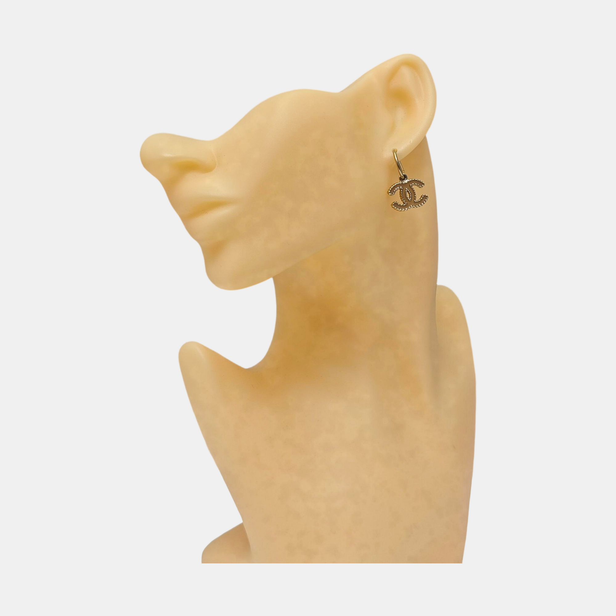 CC Logo Metal Gold Earrings