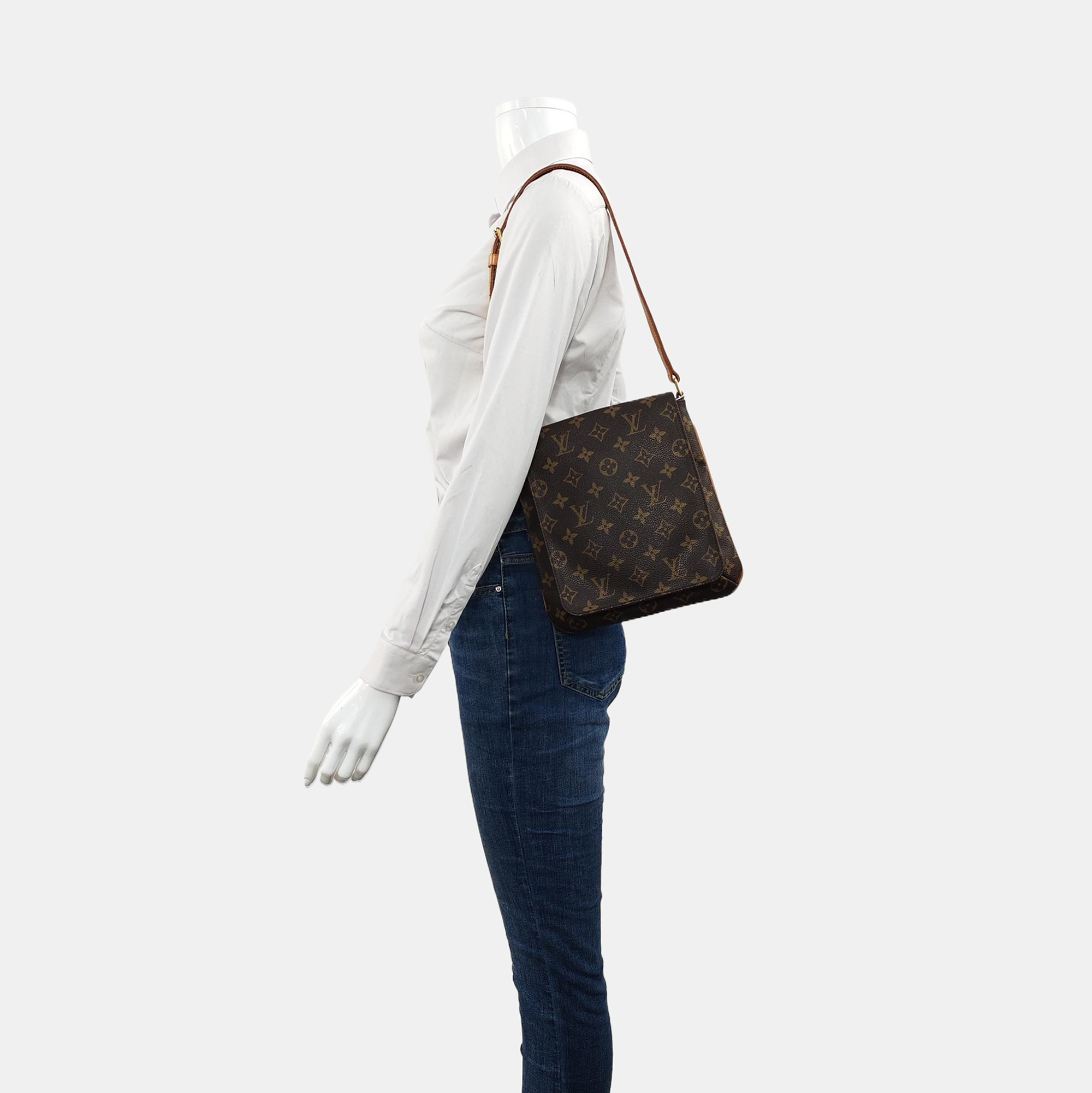 MUSETTE TANGO PM Lona recubierta Monogram marrón