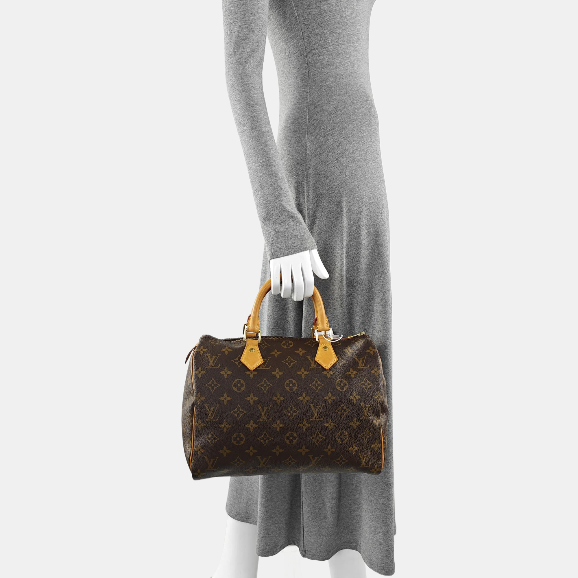 SPEEDY 30 Monogram Coated Canvas Brown