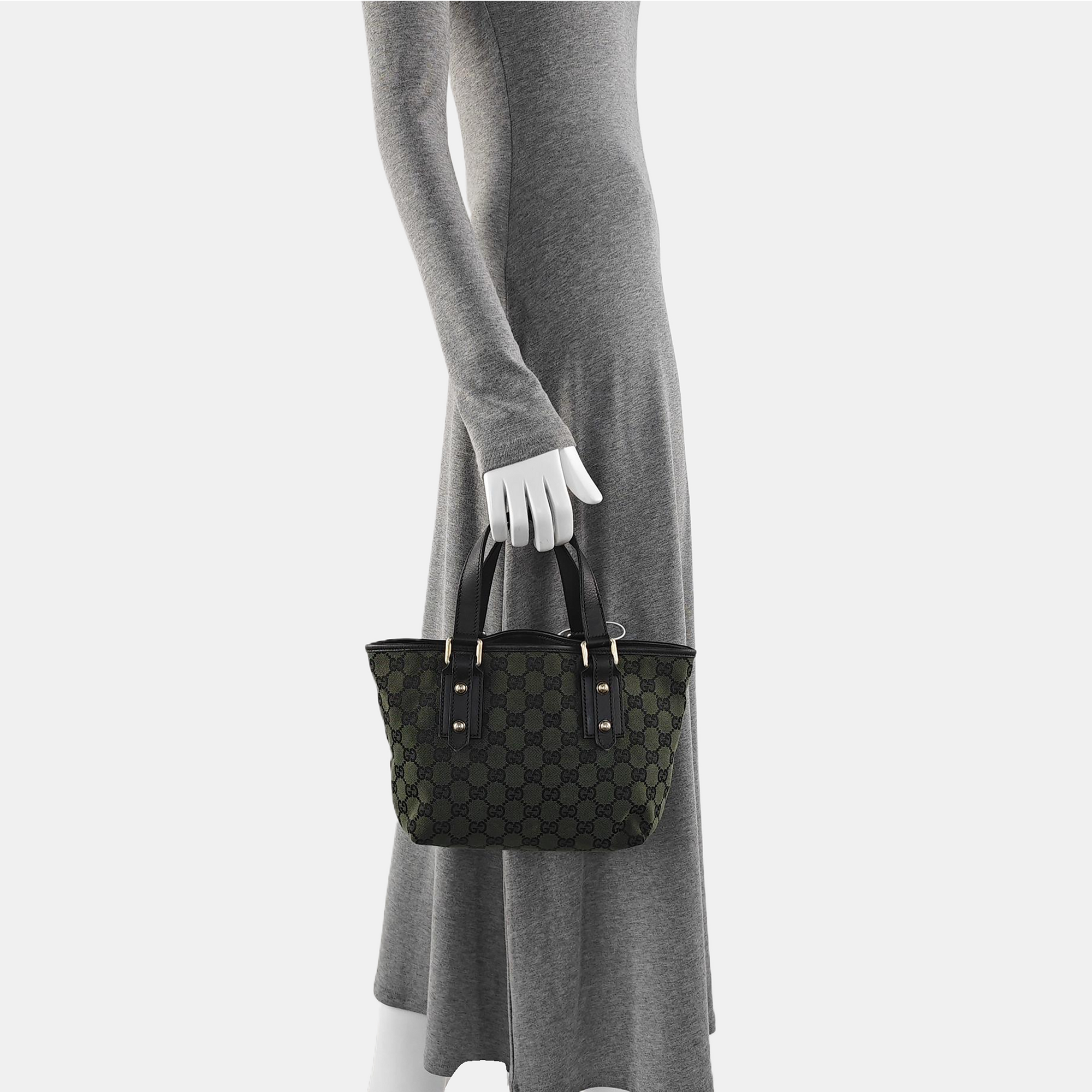 Monogram Canvas Tote Bag Green
