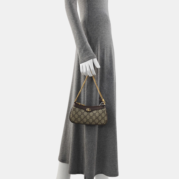 Ophidia Mini Monogram Coated Canvas Beige