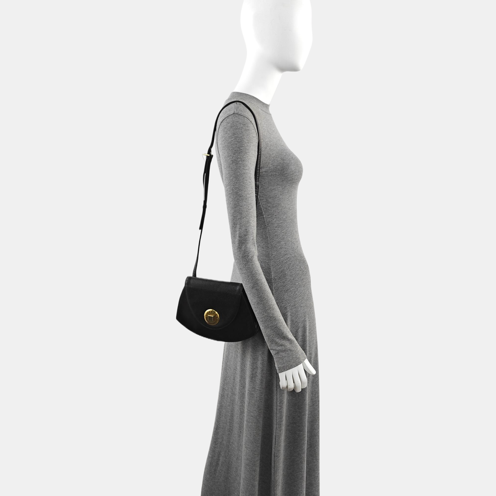 Calfskin Shoulder Bag Black
