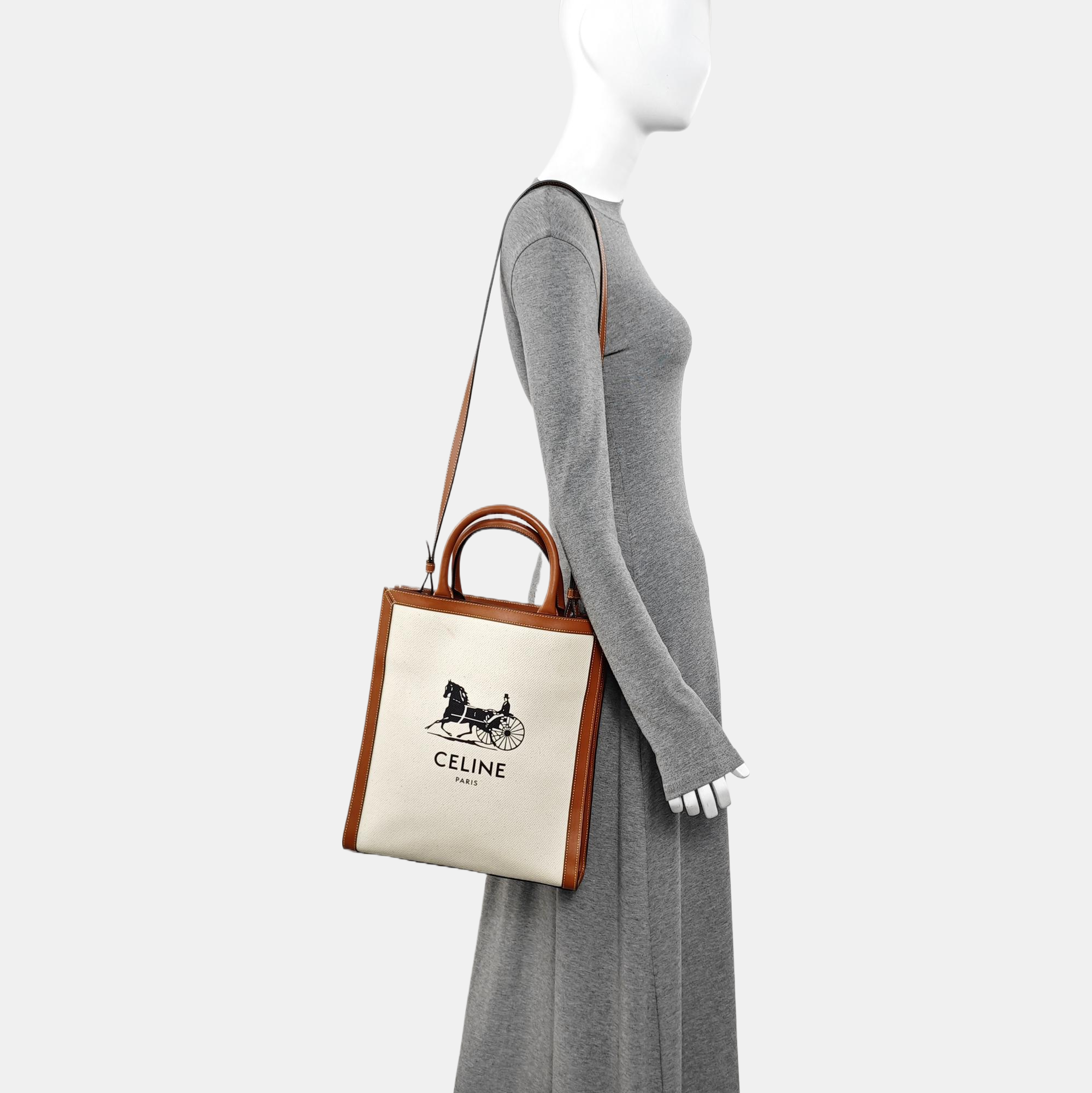 CABAS CELINE Small Canvas Beige