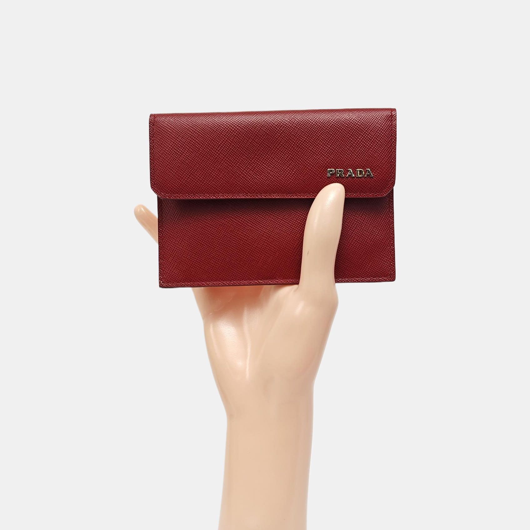 Saffiano Calfskin Card Holder Red