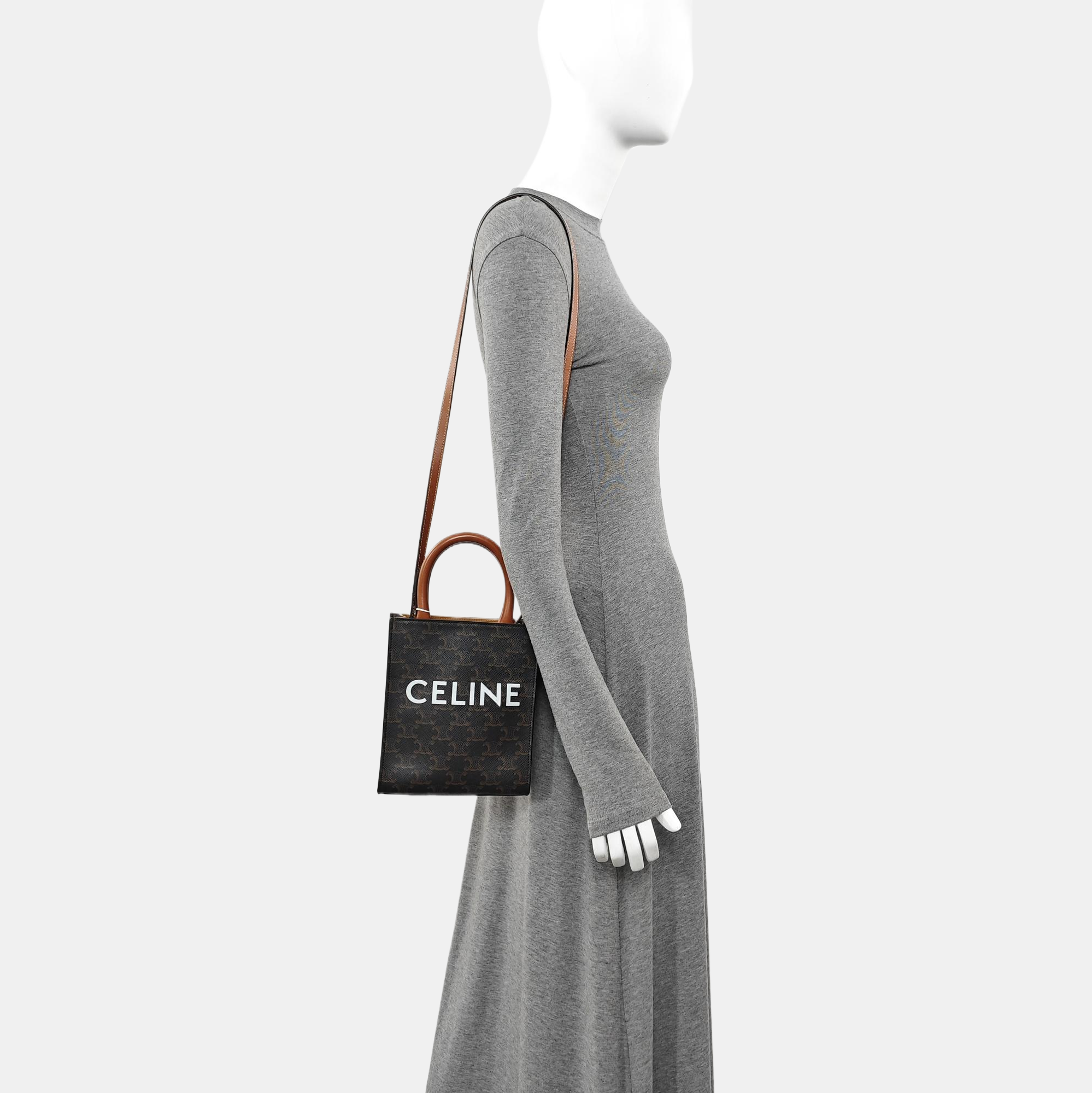CABAS CELINE Mini Coated Canvas Brown