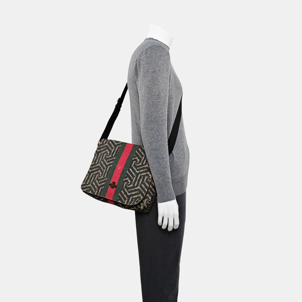 Coated Canvas Shoulder Bag Brown