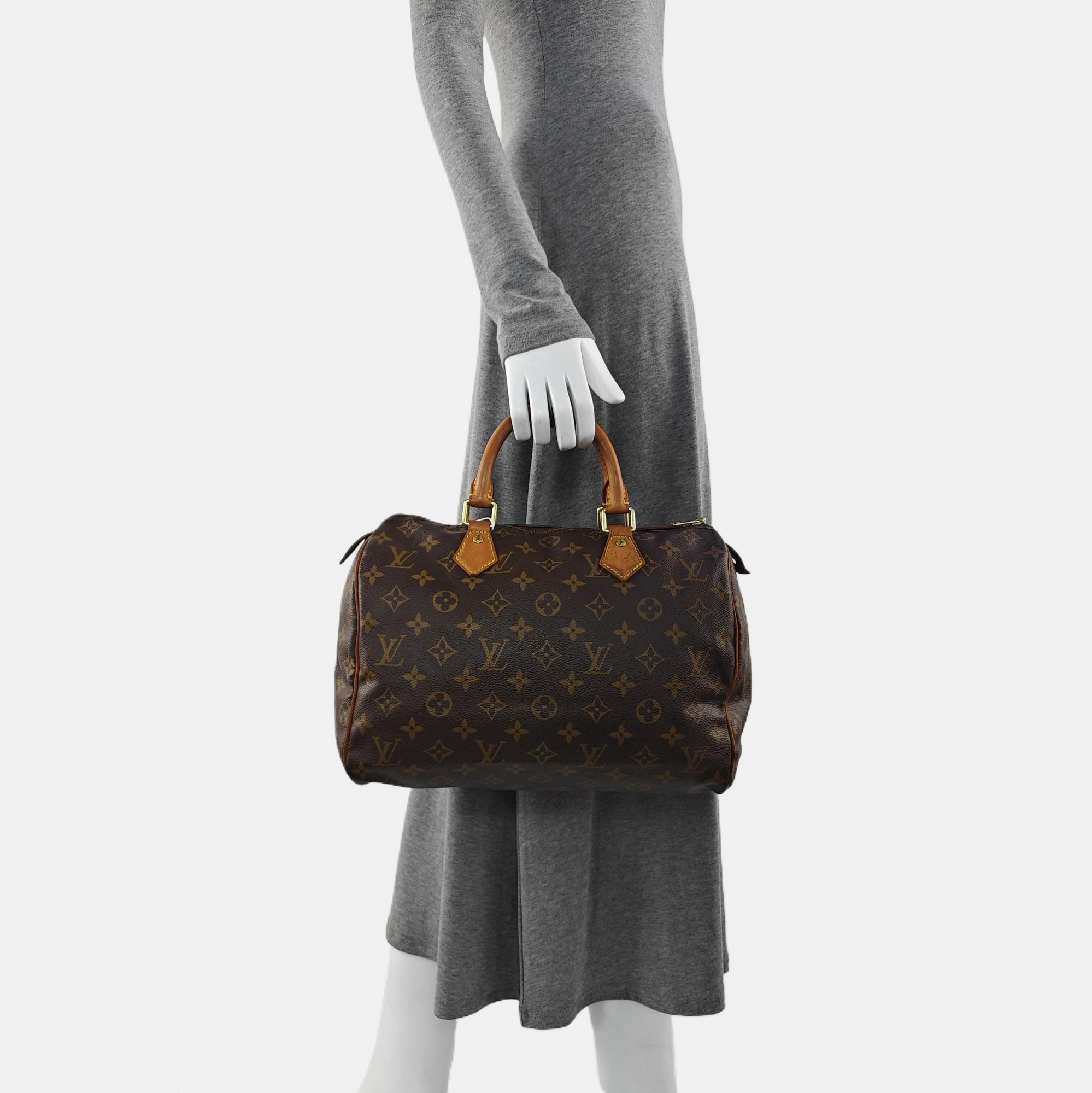 SPEEDY 30 Monogram Coated Canvas Brown