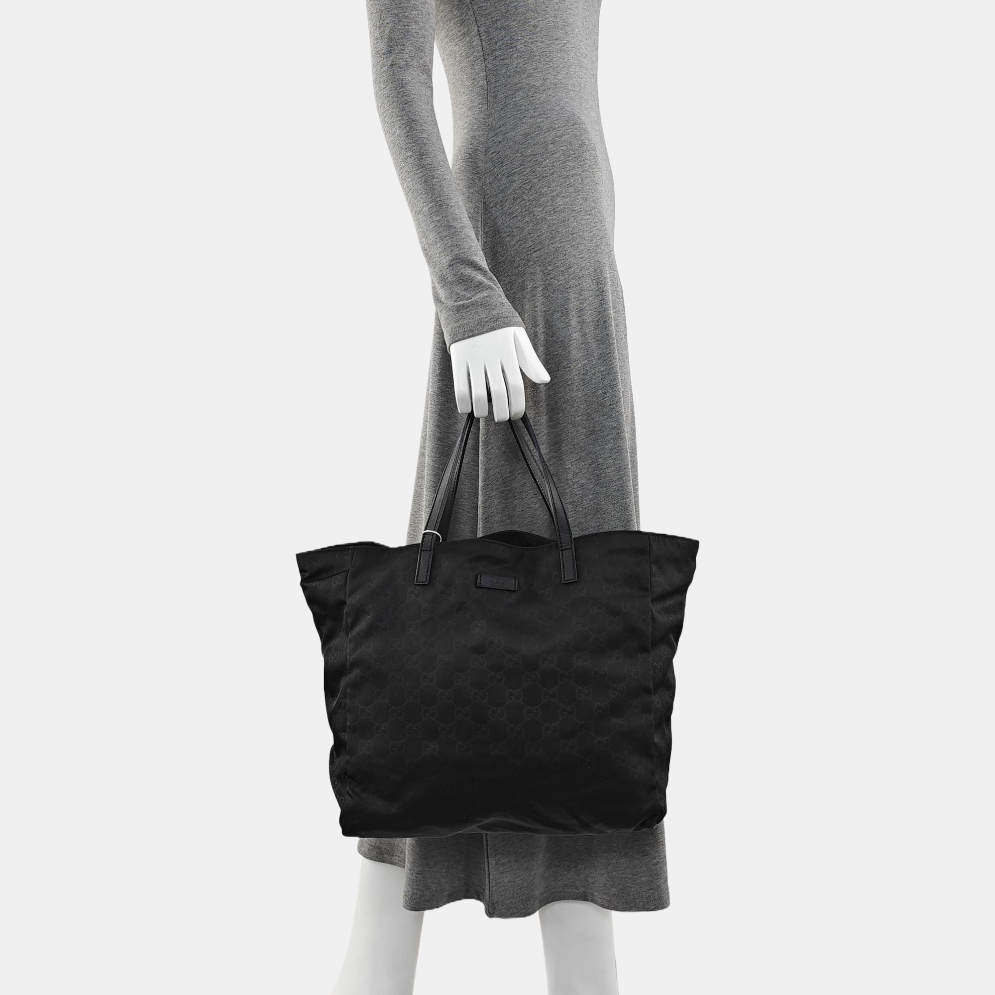 Monogram Fabric Tote Bag Black