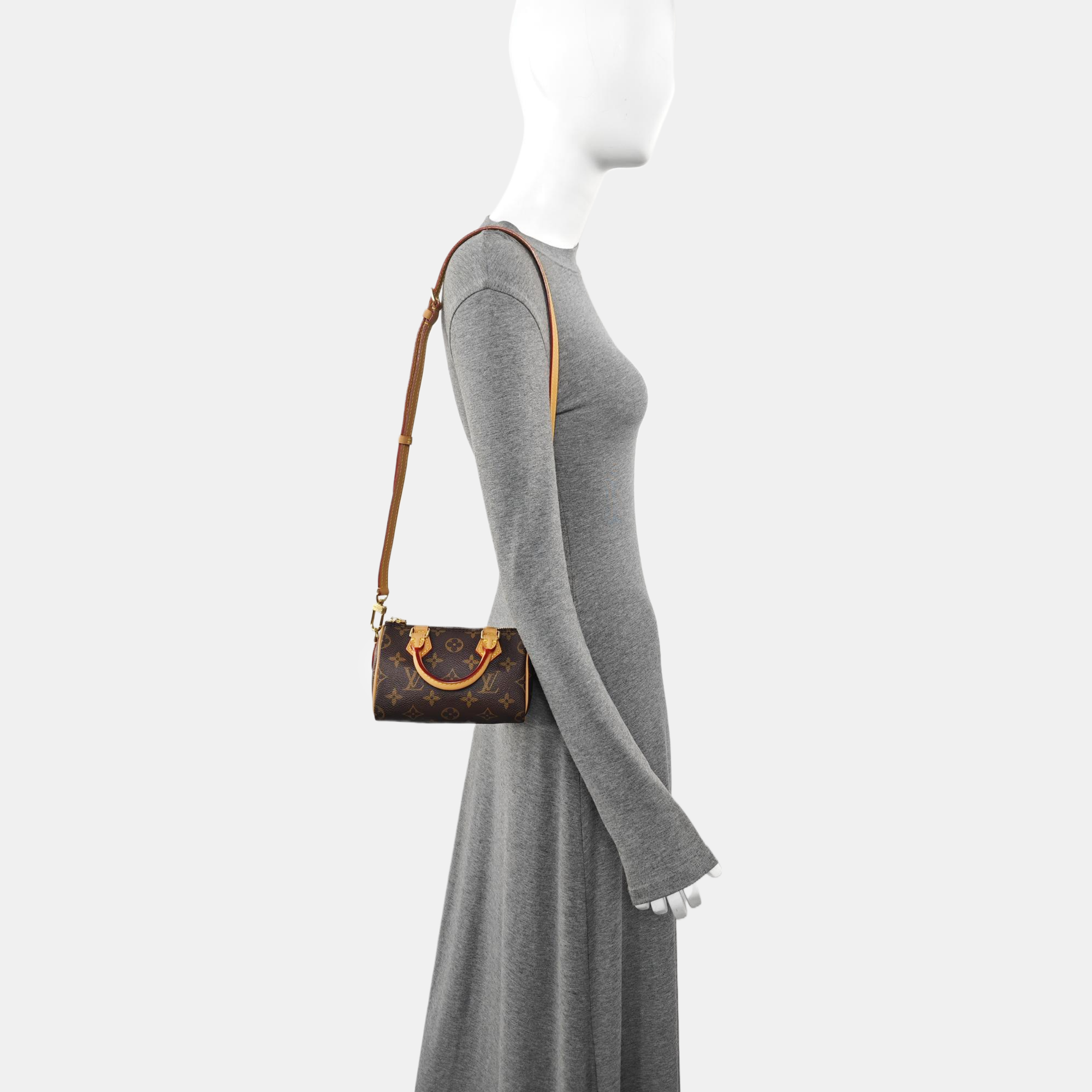SPEEDY Nano Monogram Coated Canvas Brown