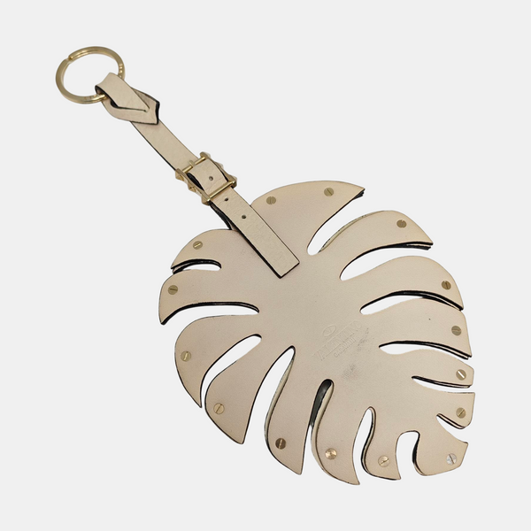 Leather Bag Charm White