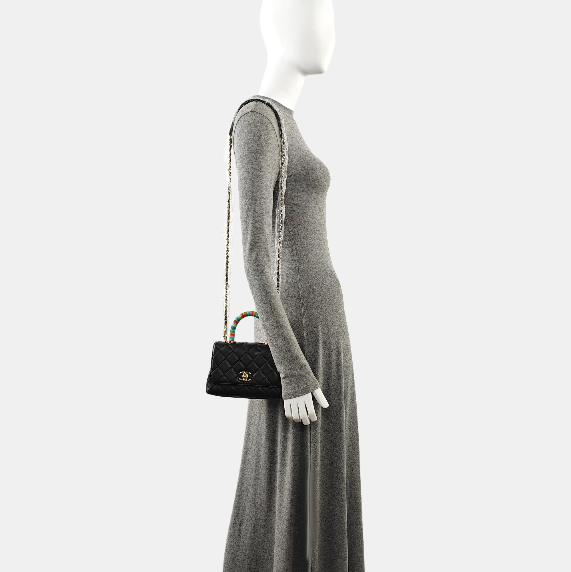 COCO HANDLE Mini Cordero Acolchado Negro