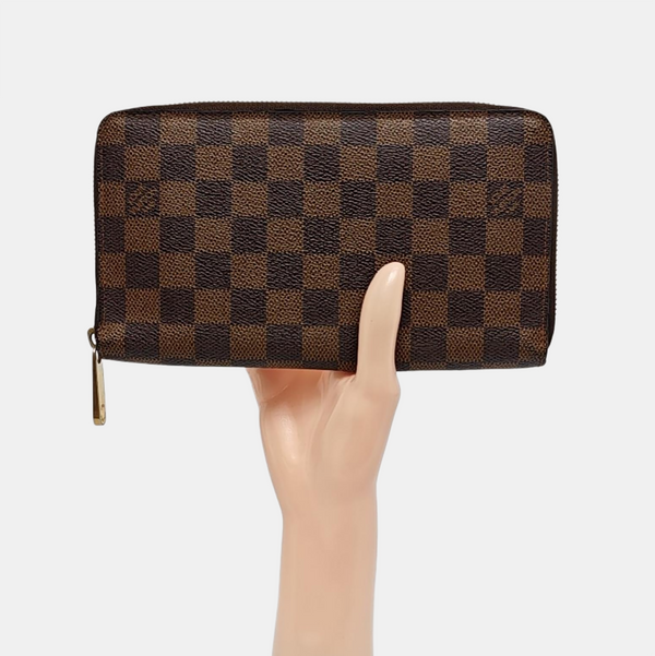 ZIPPY Damier Ebene Coated Canvas Brown Wallet