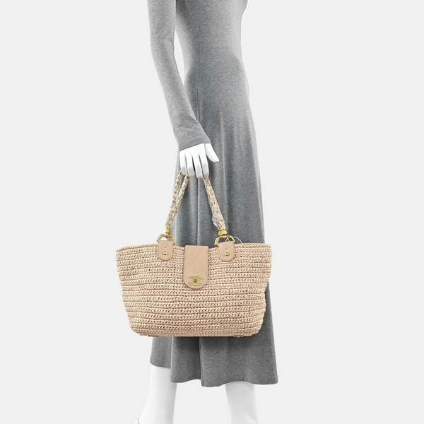 Straw Tote Bag Pink