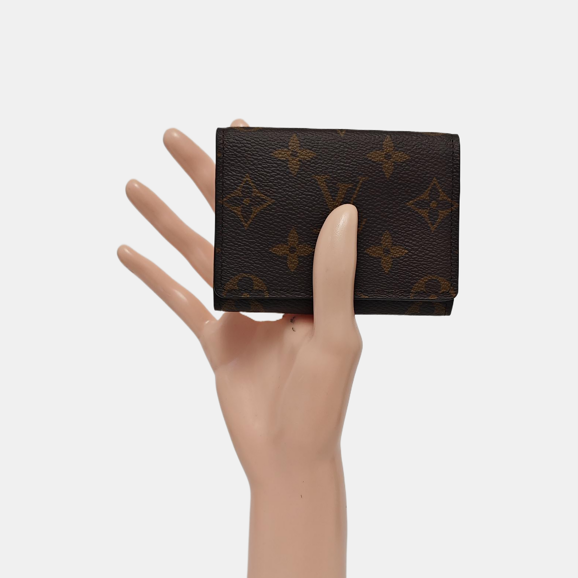 ENVELOPPE Monogram Coated Canvas Brown Wallet