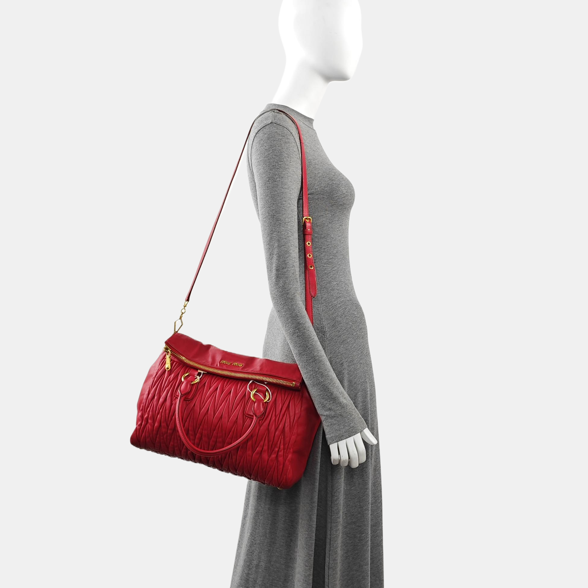 Avenue Quilted Lambskin Red