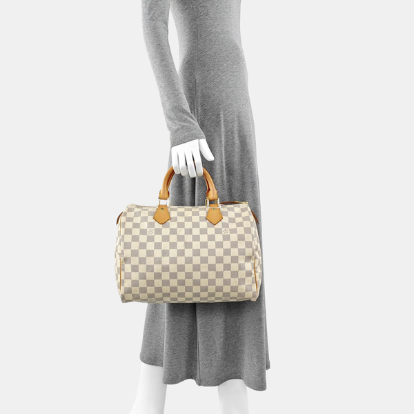 SPEEDY 30 Damier Azur Coated Canvas White