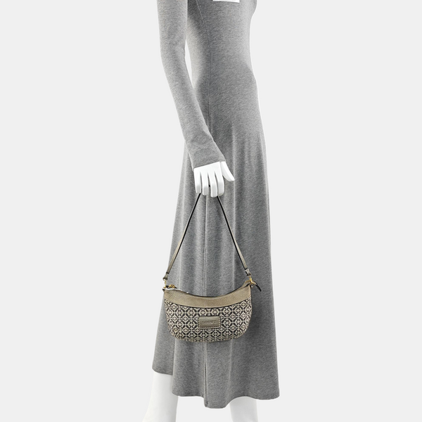 Monogram Fabric Shoulder Bag Gray