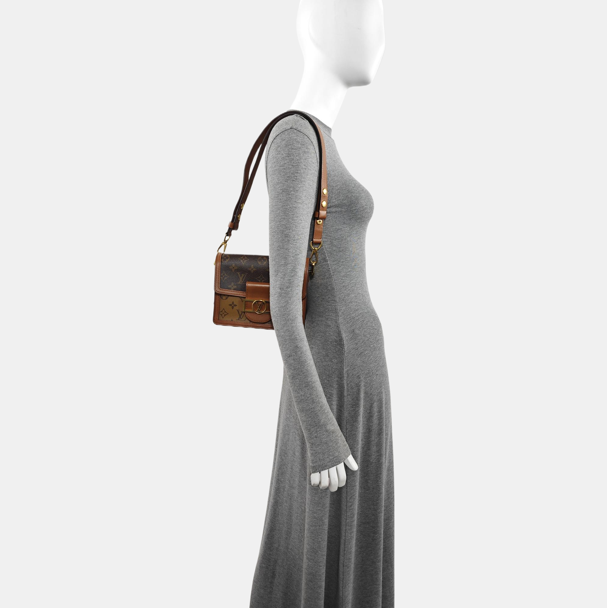 DAUPHINE Mini Monogram Coated Canvas Brown