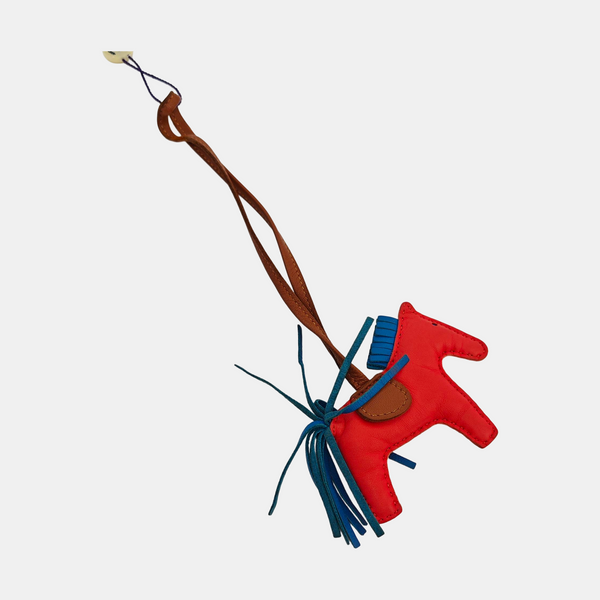 Leather Bag Charm Red