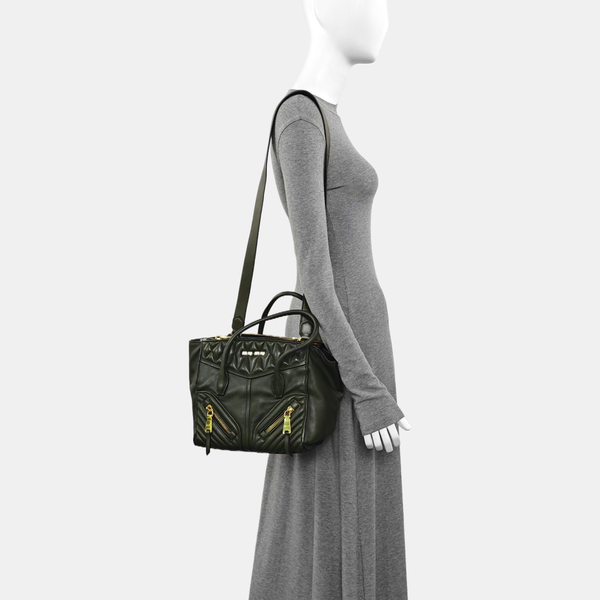 Quilted Lambskin Shoulder Bag Green