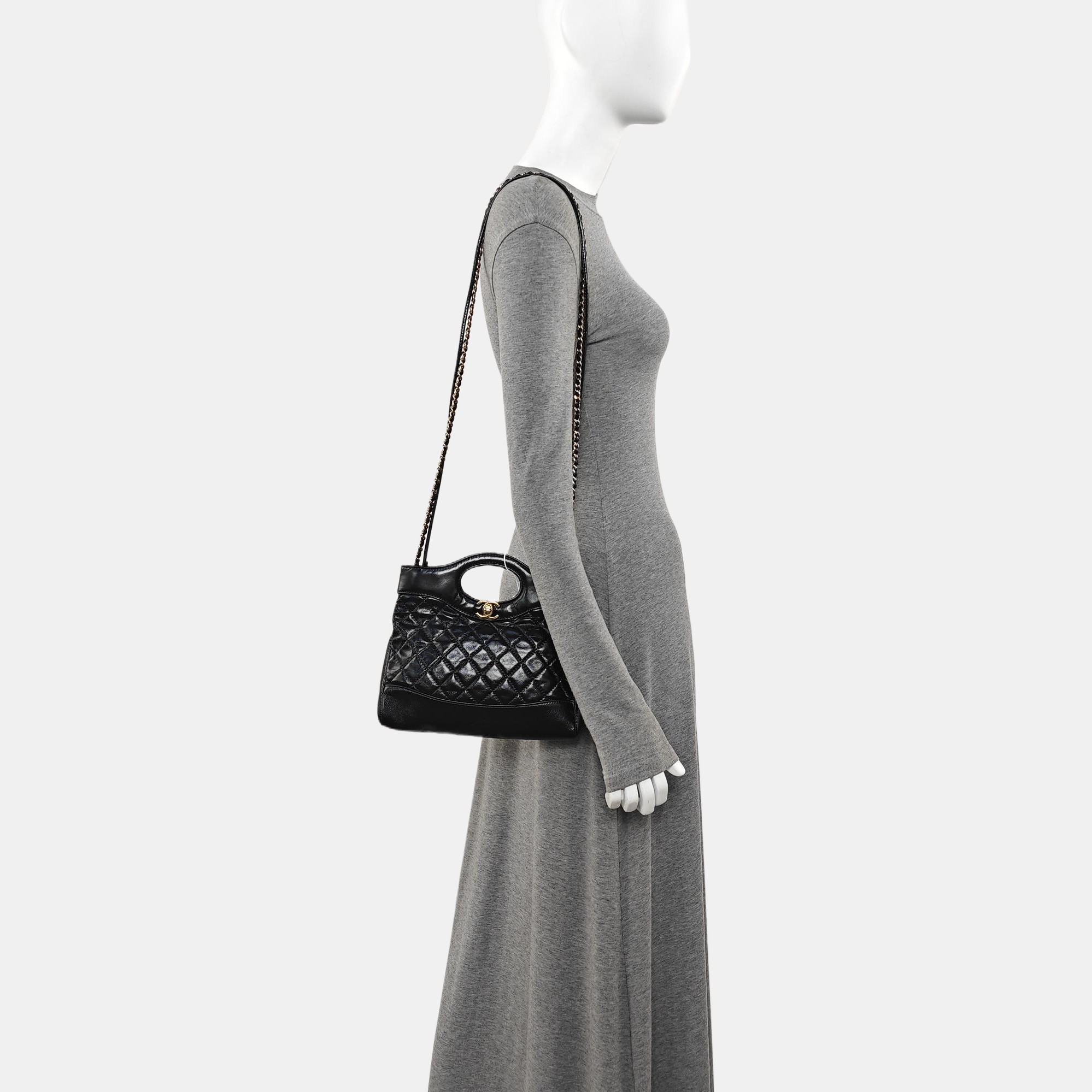 CHANEL 31 Mini Quilted Calfskin Black