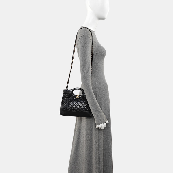 CHANEL 31 Mini Quilted Calfskin Black