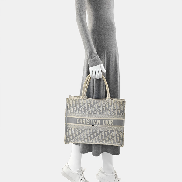 Book Tote Medium Oblique Canvas Gray
