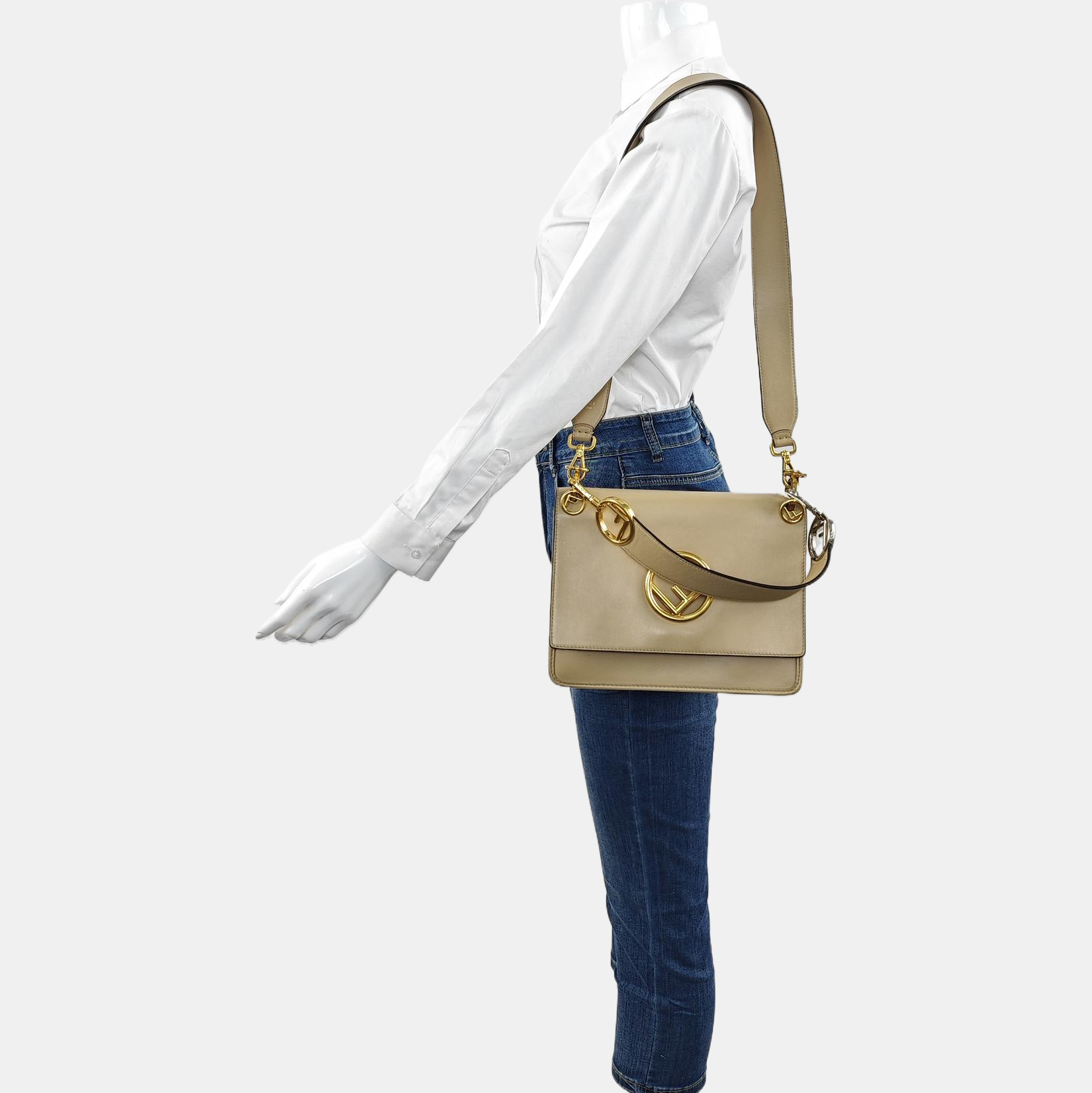 Kan I F Medium Calfskin Beige