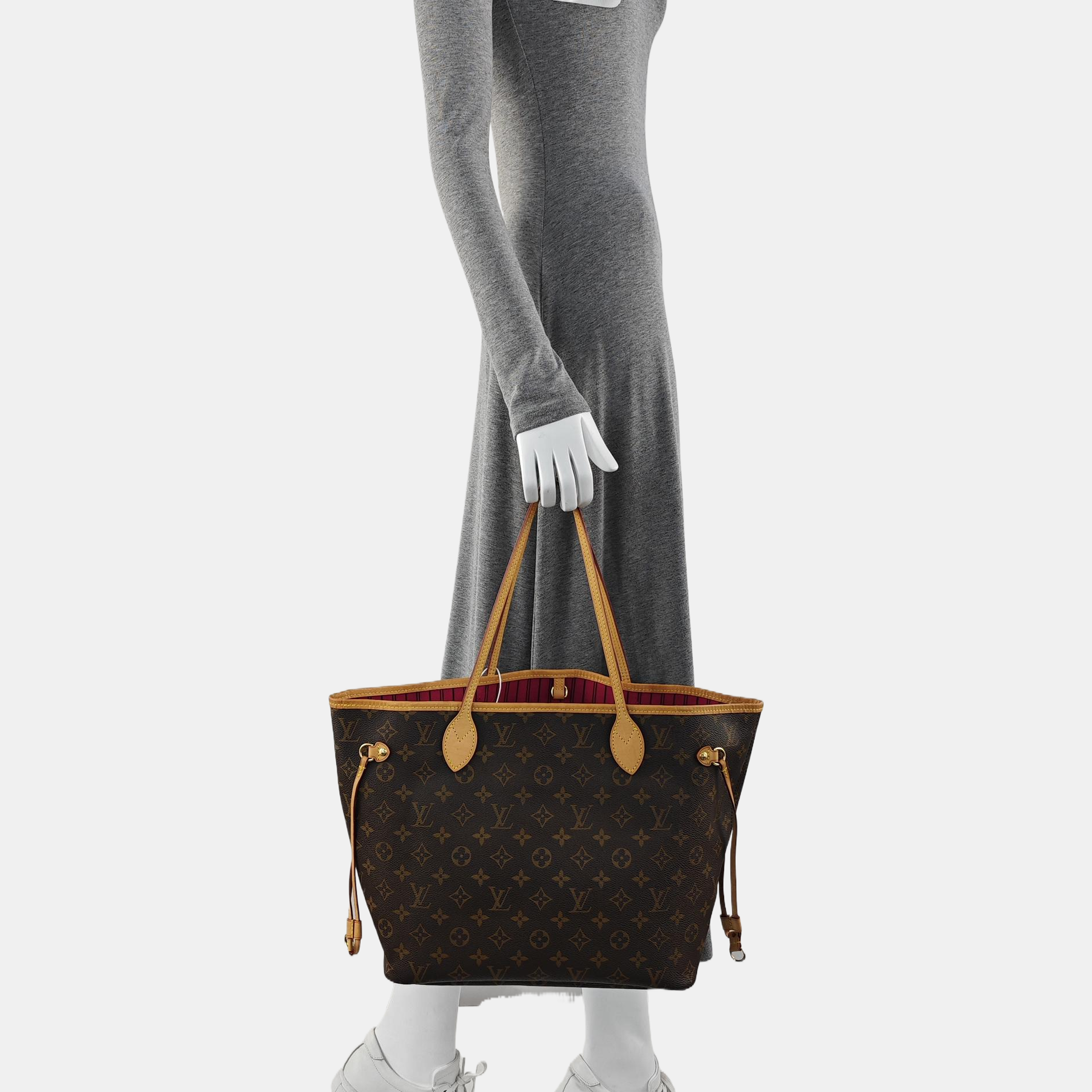 NEVERFULL MM Monogram Coated Canvas Brown