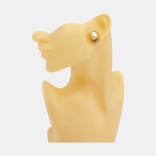 Twist Round Metal Gold Clip On Earrings