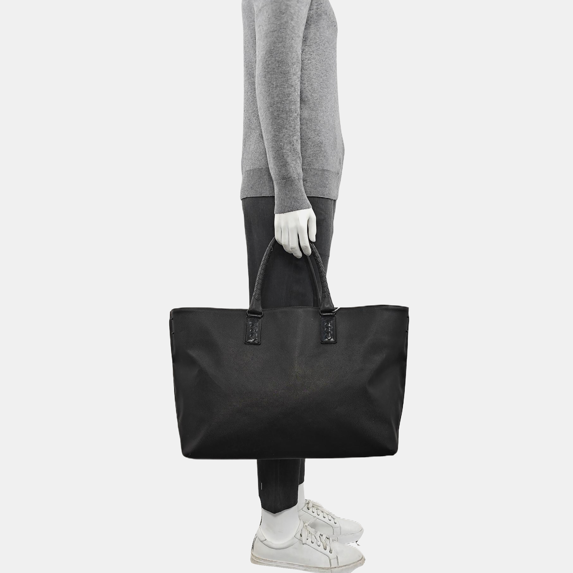 Coated Canvas Tote Bag Brown