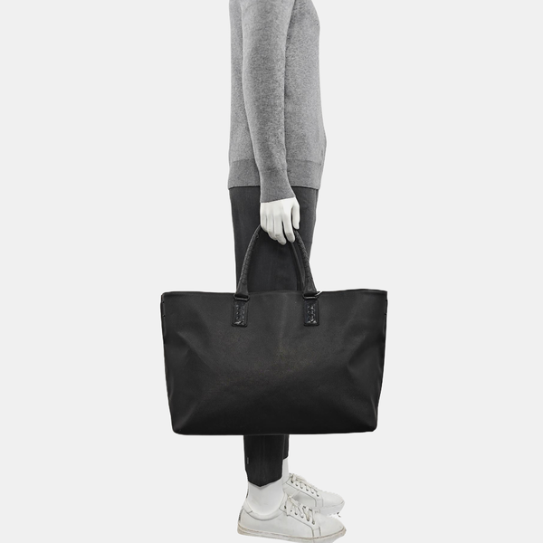 Coated Canvas Tote Bag Brown