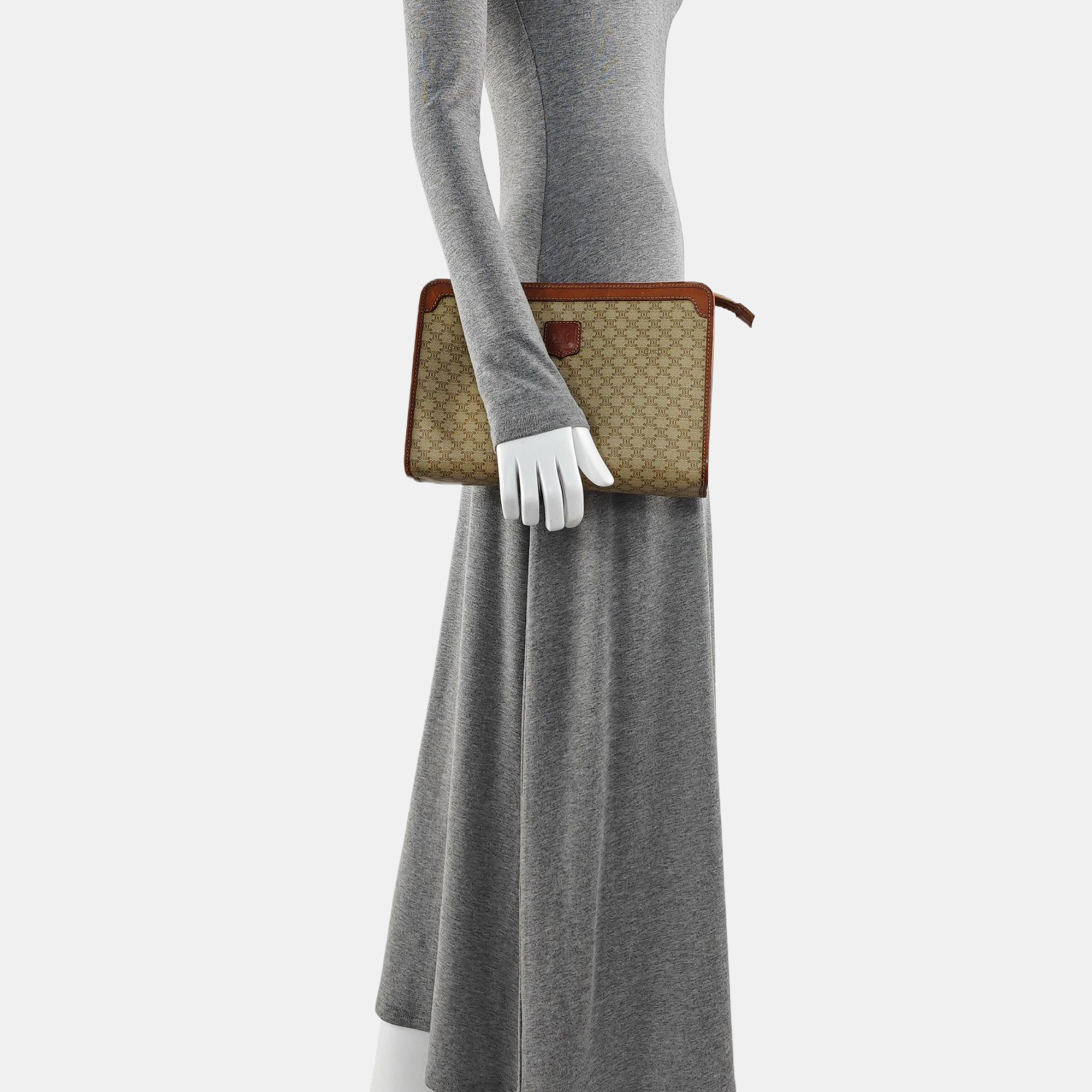 MACADAM CLUTCHES Coated Canvas Beige