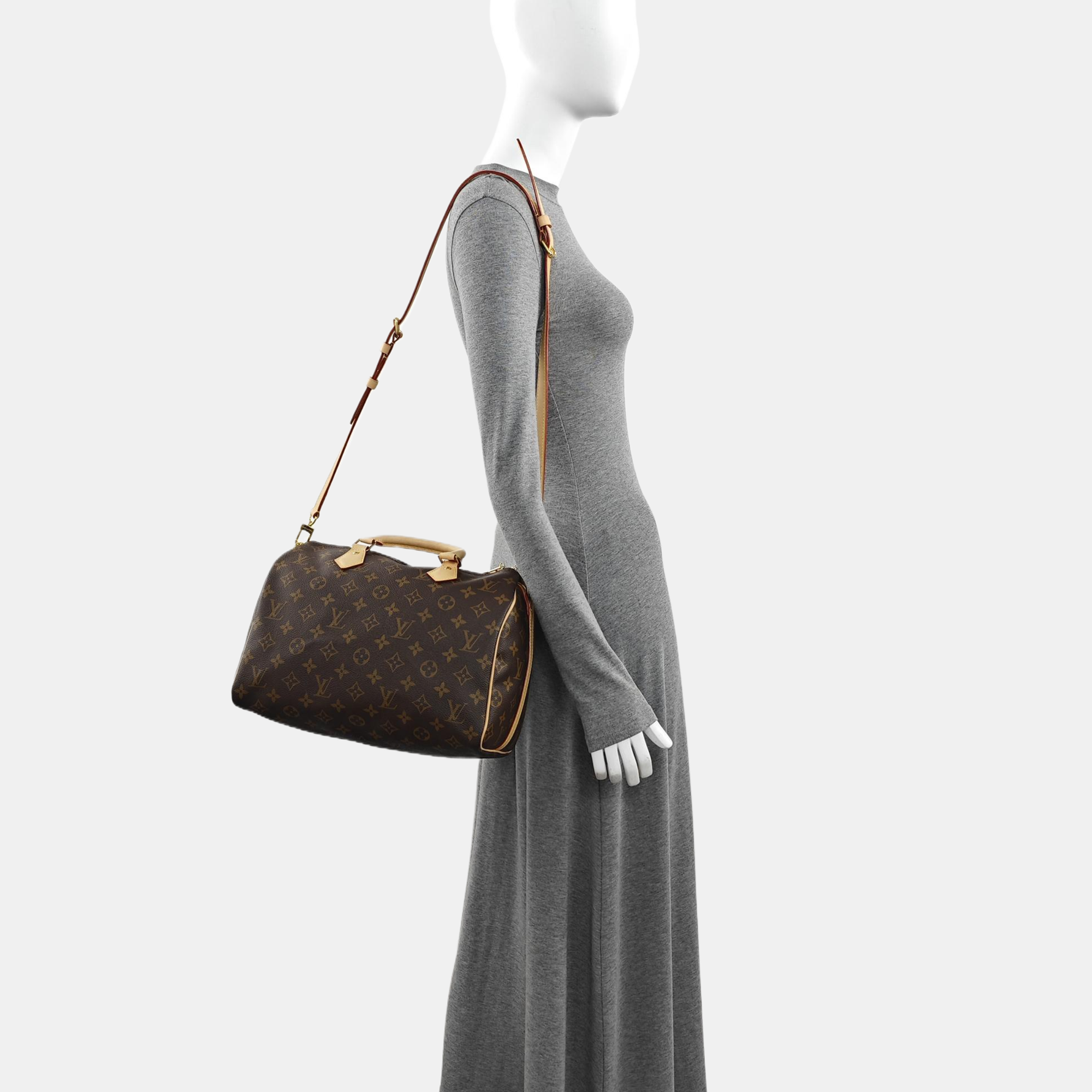 SPEEDY 30 Monogram Coated Canvas Brown