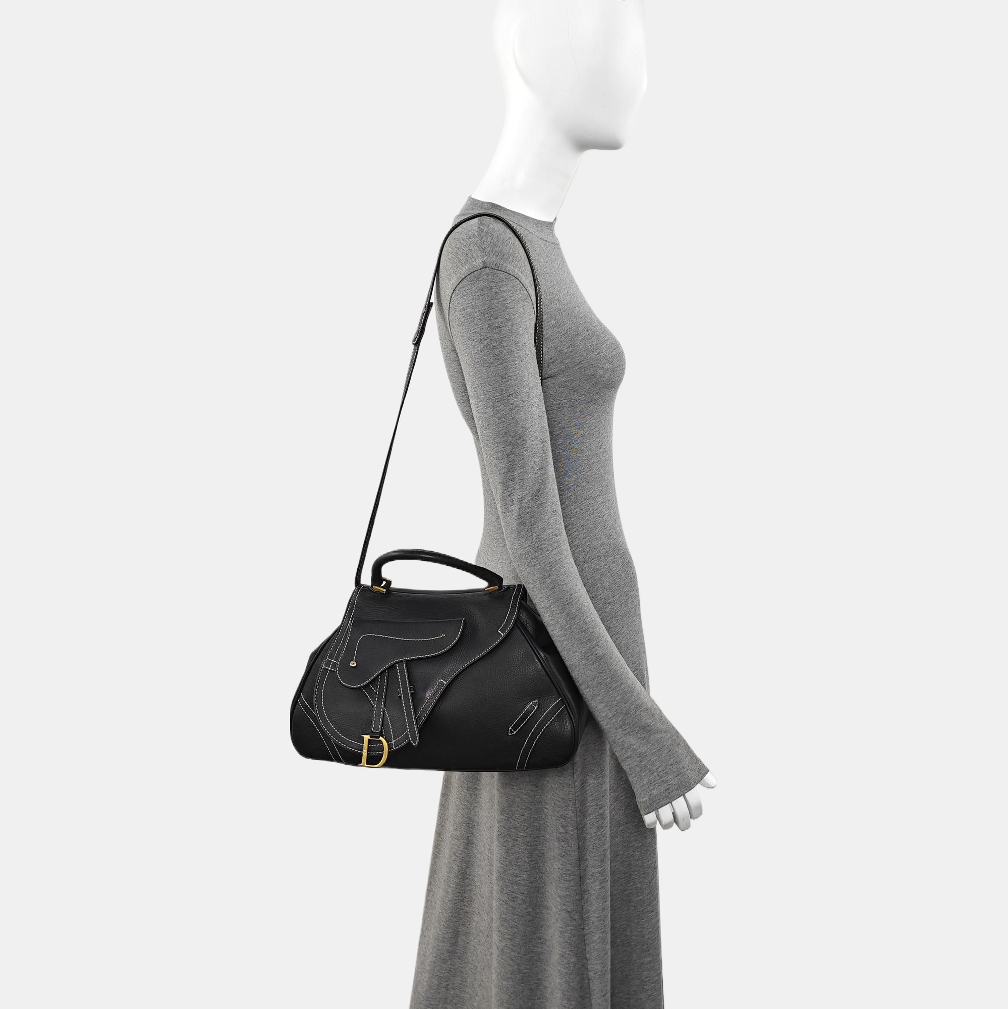 Calfskin Shoulder Bag Black