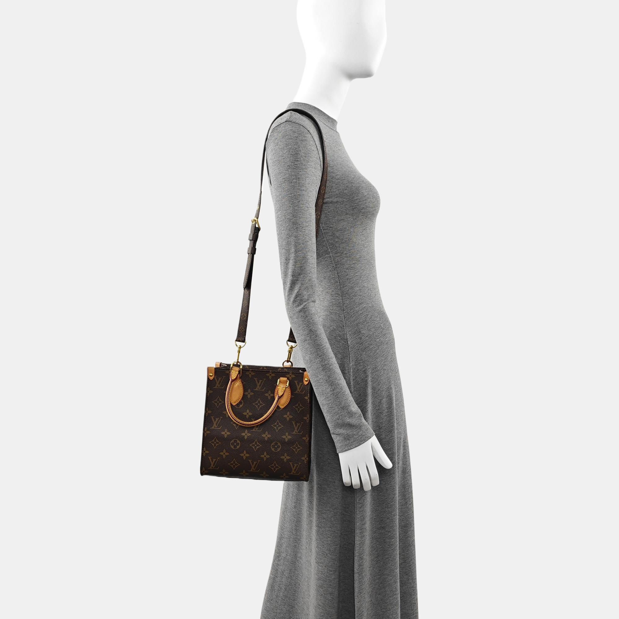 SAC PLAT BB Monogram Coated Canvas Brown