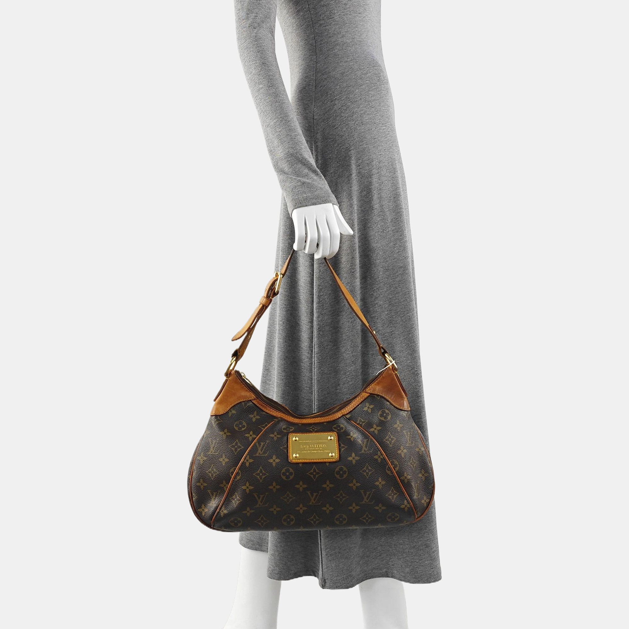 VINTAGE THAMES GM Monogram Coated Canvas Brown