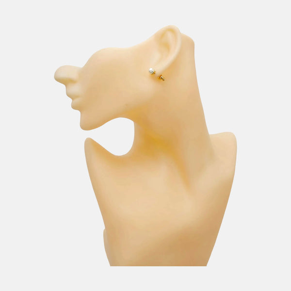 Dior Tribales Metal White Stud Earrings