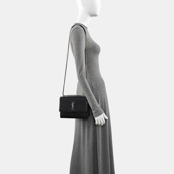 SUNSET Medium Calfskin Black