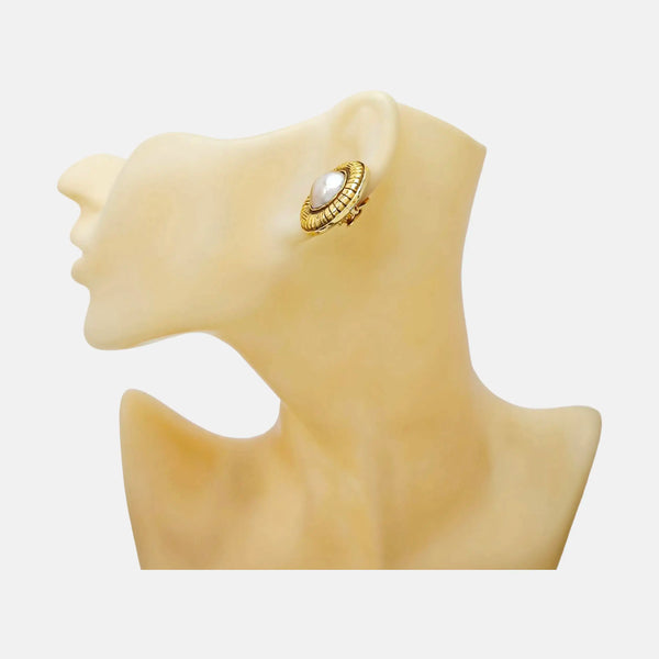 Metal Gold Clip On Earrings