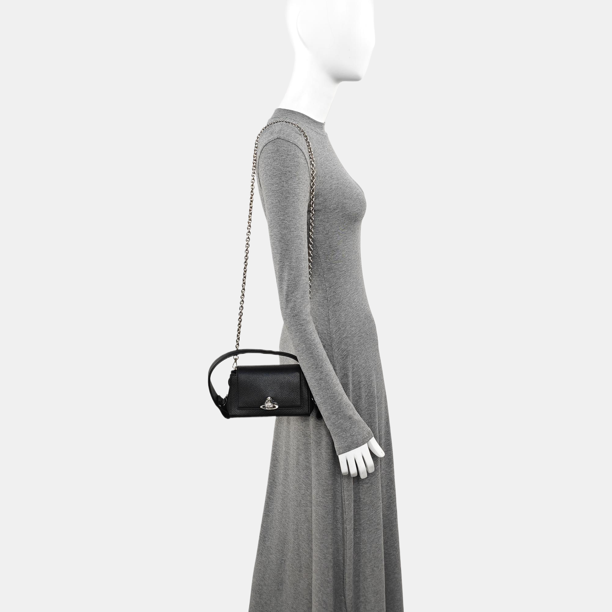 Calfskin Shoulder Bag Black
