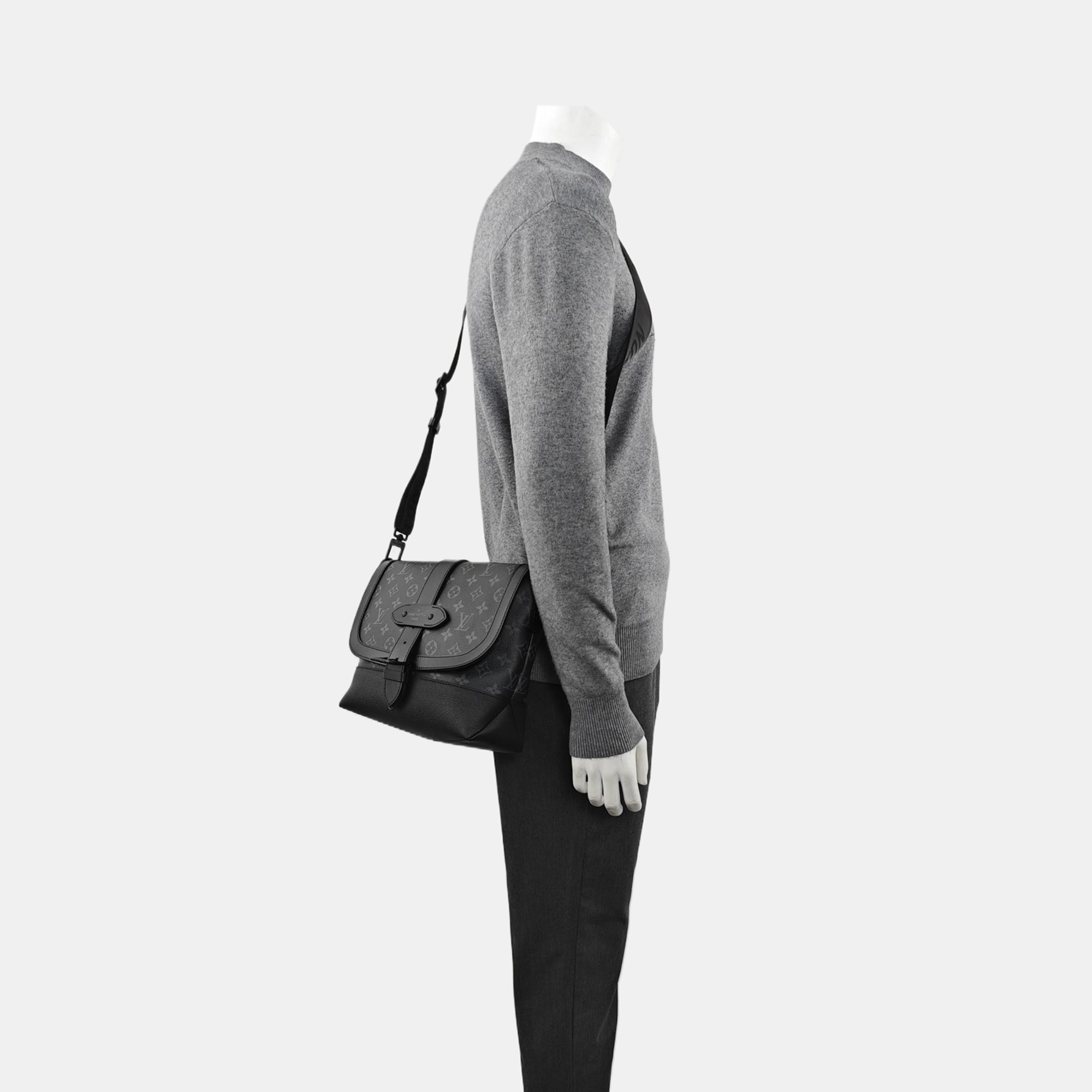 SAUMUR Monogram Coated Canvas Black