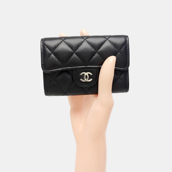 Quilted Lambskin Wallet Black