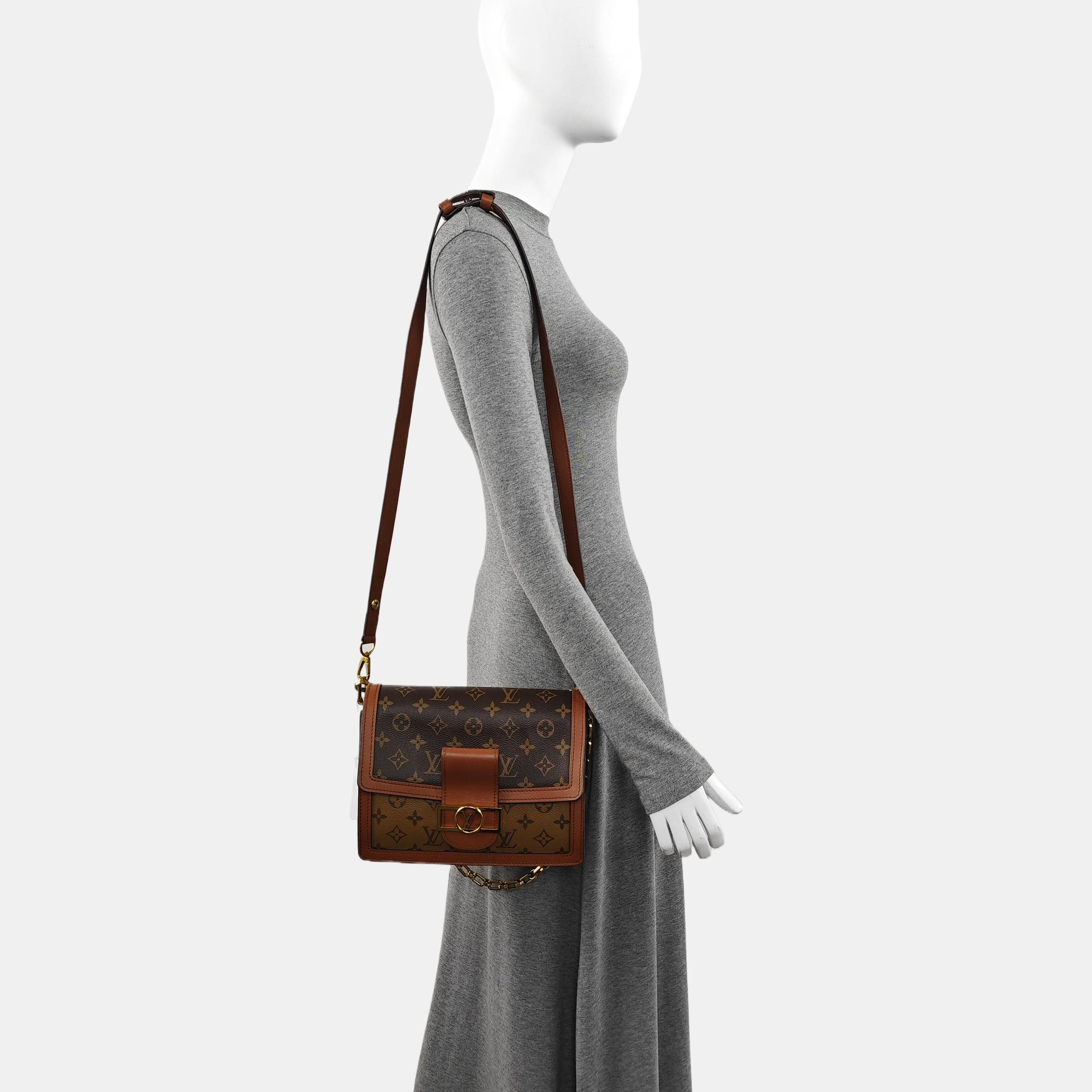 DAUPHINE MM Monogram Coated Canvas Brown