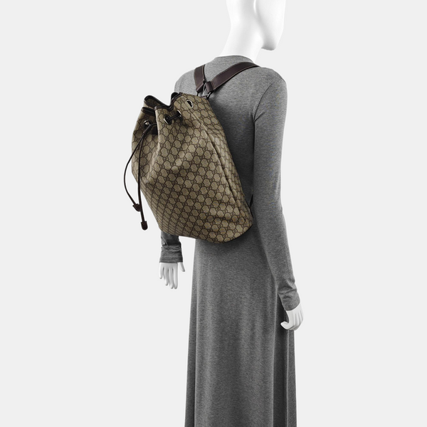 Monogram Coated Canvas Backpack Beige