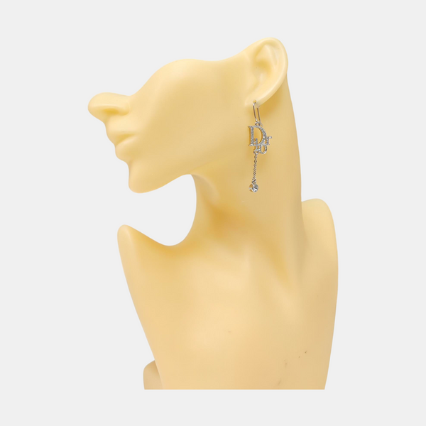 Dior Oblique Metal Silver Stud Earrings