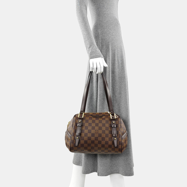 RIVINGTON PM Damier Ebene Coated Canvas Brown